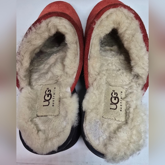 UGG Red Suede Mules with Embroidery Women's 7 - Picture 5 of 8